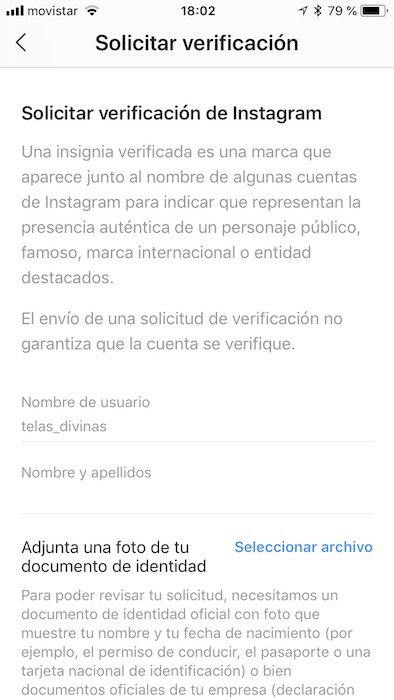 verifica tu cuenta de instagram