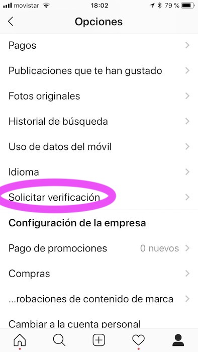 verifica tu cuenta de instagram